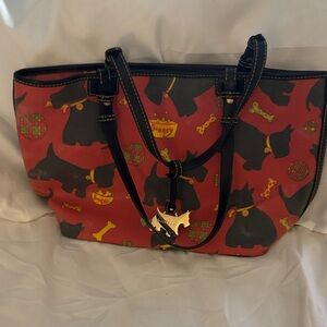 Dooney & Bourke Red and Black Scottie Dog Tote